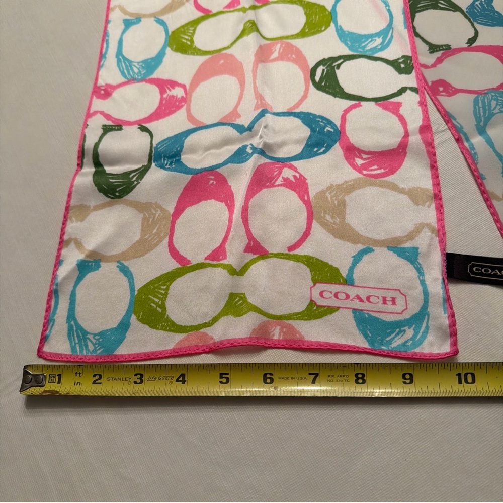 Vintage like new Coach Colorful Signature Print Scarf, matching items available - Picture 2 of 4